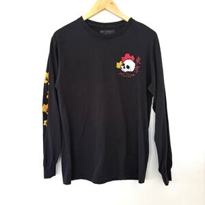 Riot Society Japan Skull Geisha Streetwear Long Sleeve T Shirt Black Mens Size M